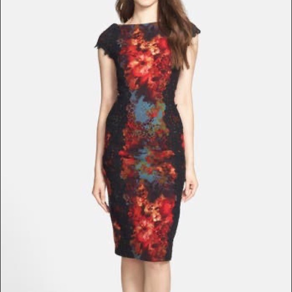 Maggy London Lace Appliqué Sheath dress - Picture 1 of 5